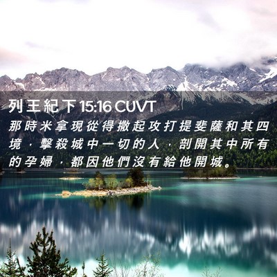 Picture 02 - 列 王 紀 下 15:16 CUVT - 那 時 米 拿 現 從 得 撒 起 攻 打 提 - Bible Verse Picture