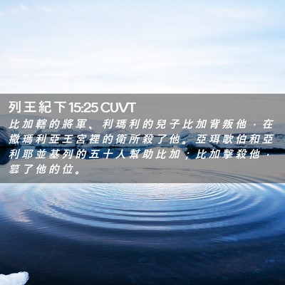 Picture 02 - 列 王 紀 下 15:25 CUVT - 比 加 轄 的 將 軍 、 利 瑪 利 的 兒 - Bible Verse Picture