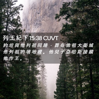 Picture 02 - 列 王 紀 下 15:38 CUVT - 約 坦 與 他 列 祖 同 睡 ， 葬 在 他 - Bible Verse Picture