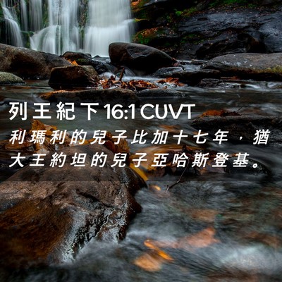 Picture 02 - 列 王 紀 下 16:1 CUVT - 利 瑪 利 的 兒 子 比 加 十 七 年 ， - Bible Verse Picture