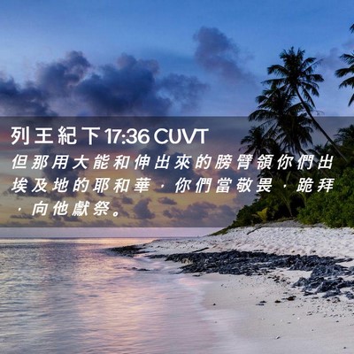 Picture 02 - 列 王 紀 下 17:36 CUVT - 但 那 用 大 能 和 伸 出 來 的 膀 臂 - Bible Verse Picture