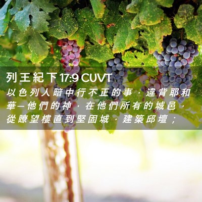 Picture 02 - 列 王 紀 下 17:9 CUVT - 以 色 列 人 暗 中 行 不 正 的 事 ， - Bible Verse Picture
