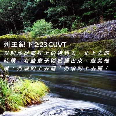Picture 02 - 列 王 紀 下 2:23 CUVT - 以 利 沙 從 那 裡 上 伯 特 利 去 ， - Bible Verse Picture