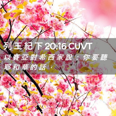 Picture 02 - 列 王 紀 下 20:16 CUVT - 以 賽 亞 對 希 西 家 說 ： 你 要 聽 - Bible Verse Picture