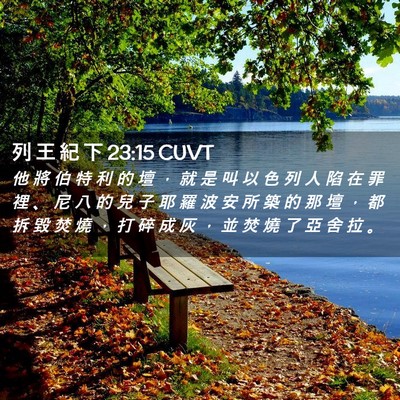 Picture 02 - 列 王 紀 下 23:15 CUVT - 他 將 伯 特 利 的 壇 ， 就 是 叫 以 - Bible Verse Picture