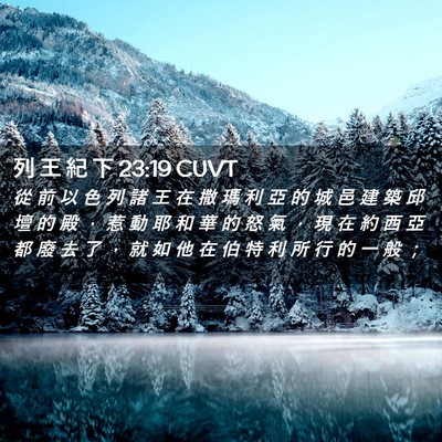 Picture 02 - 列 王 紀 下 23:19 CUVT - 從 前 以 色 列 諸 王 在 撒 瑪 利 亞 - Bible Verse Picture