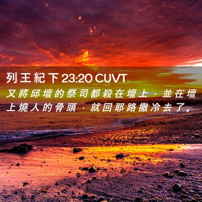 Picture 02 - 列 王 紀 下 23:20 CUVT - 又 將 邱 壇 的 祭 司 都 殺 在 壇 上 - Bible Verse Picture