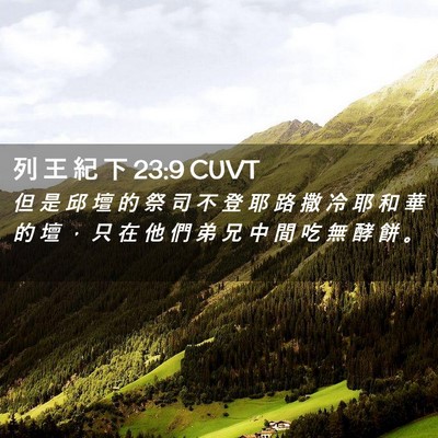 Picture 02 - 列 王 紀 下 23:9 CUVT - 但 是 邱 壇 的 祭 司 不 登 耶 路 撒 - Bible Verse Picture