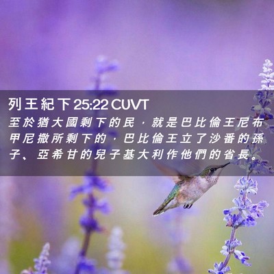 Picture 02 - 列 王 紀 下 25:22 CUVT - 至 於 猶 大 國 剩 下 的 民 ， 就 是 - Bible Verse Picture