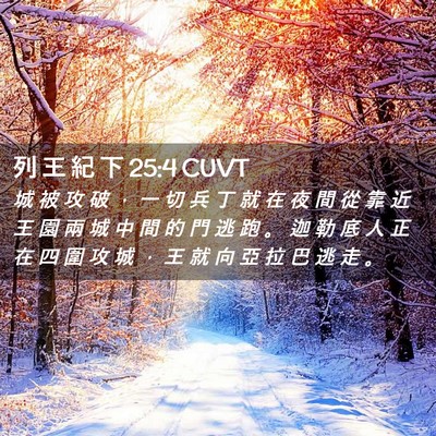 Picture 02 - 列 王 紀 下 25:4 CUVT - 城 被 攻 破 ， 一 切 兵 丁 就 在 夜 - Bible Verse Picture