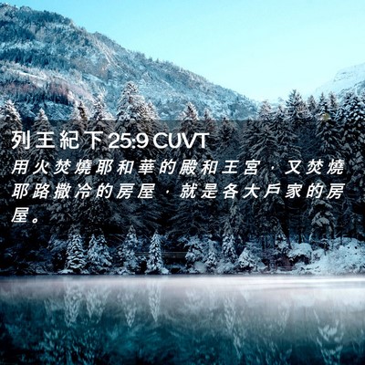 Picture 02 - 列 王 紀 下 25:9 CUVT - 用 火 焚 燒 耶 和 華 的 殿 和 王 宮 - Bible Verse Picture