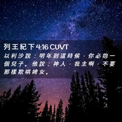 Picture 02 - 列 王 紀 下 4:16 CUVT - 以 利 沙 說 ： 明 年 到 這 時 候 ， - Bible Verse Picture