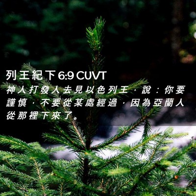 Picture 02 - 列 王 紀 下 6:9 CUVT - 神 人 打 發 人 去 見 以 色 列 王 ， - Bible Verse Picture