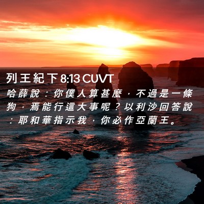 Picture 02 - 列 王 紀 下 8:13 CUVT - 哈 薛 說 ： 你 僕 人 算 甚 麼 ， 不 - Bible Verse Picture