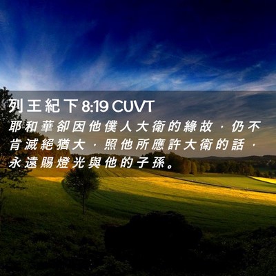 Picture 02 - 列 王 紀 下 8:19 CUVT - 耶 和 華 卻 因 他 僕 人 大 衛 的 緣 - Bible Verse Picture