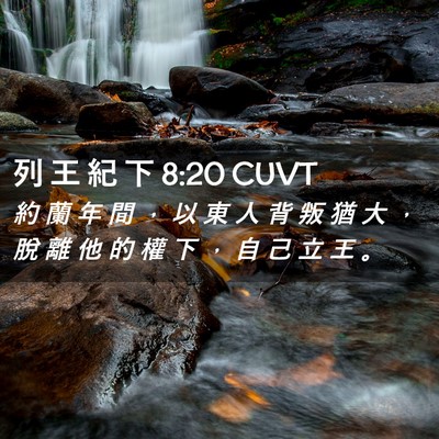 Picture 02 - 列 王 紀 下 8:20 CUVT - 約 蘭 年 間 ， 以 東 人 背 叛 猶 大 - Bible Verse Picture
