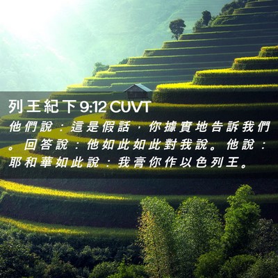 Picture 02 - 列 王 紀 下 9:12 CUVT - 他 們 說 ： 這 是 假 話 ， 你 據 實 - Bible Verse Picture