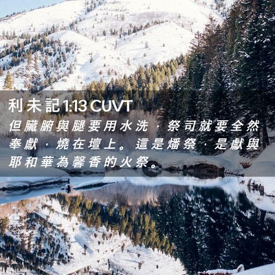 Picture 02 - 利 未 記 1:13 CUVT - 但 臟 腑 與 腿 要 用 水 洗 ， 祭 司 - Bible Verse Picture