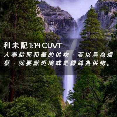 Picture 02 - 利 未 記 1:14 CUVT - 人 奉 給 耶 和 華 的 供 物 ， 若 以 - Bible Verse Picture