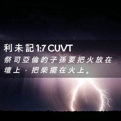 Picture 02 - 利 未 記 1:7 CUVT - 祭 司 亞 倫 的 子 孫 要 把 火 放 在 - Bible Verse Picture