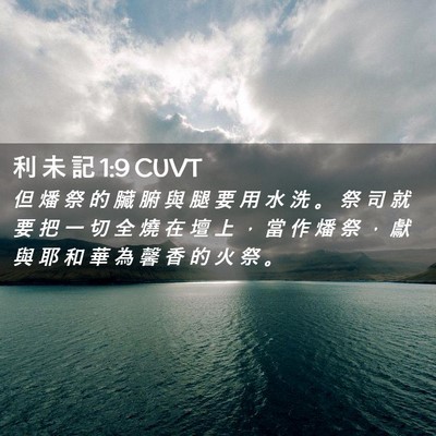 Picture 02 - 利 未 記 1:9 CUVT - 但 燔 祭 的 臟 腑 與 腿 要 用 水 洗 - Bible Verse Picture