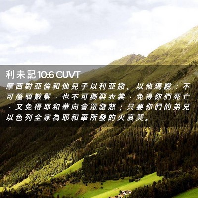 Picture 02 - 利 未 記 10:6 CUVT - 摩 西 對 亞 倫 和 他 兒 子 以 利 亞 - Bible Verse Picture