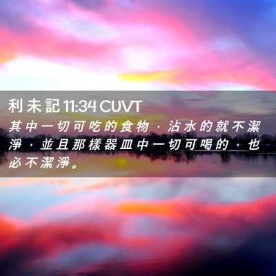 Picture 02 - 利 未 記 11:34 CUVT - 其 中 一 切 可 吃 的 食 物 ， 沾 水 - Bible Verse Picture