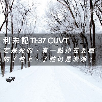 Picture 02 - 利 未 記 11:37 CUVT - 若 是 死 的 ， 有 一 點 掉 在 要 種 - Bible Verse Picture