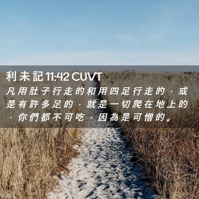 Picture 02 - 利 未 記 11:42 CUVT - 凡 用 肚 子 行 走 的 和 用 四 足 行 - Bible Verse Picture