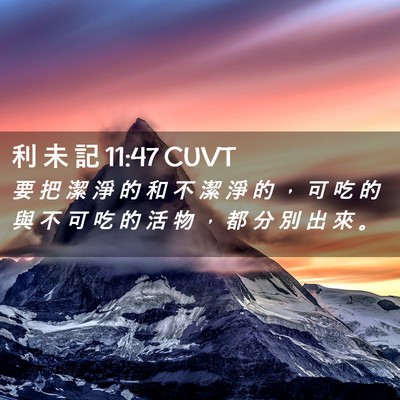 Picture 02 - 利 未 記 11:47 CUVT - 要 把 潔 淨 的 和 不 潔 淨 的 ， 可 - Bible Verse Picture