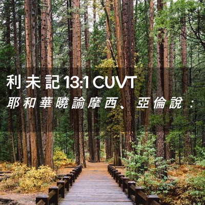 Picture 02 - 利 未 記 13:1 CUVT - 耶 和 華 曉 諭 摩 西 、 亞 倫 說 - Bible Verse Picture