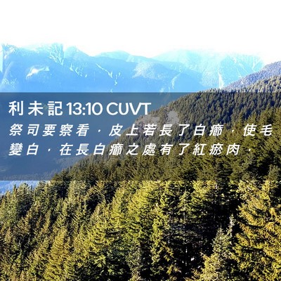 Picture 02 - 利 未 記 13:10 CUVT - 祭 司 要 察 看 ， 皮 上 若 長 了 白 - Bible Verse Picture