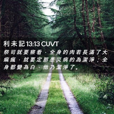 Picture 02 - 利 未 記 13:13 CUVT - 祭 司 就 要 察 看 ， 全 身 的 肉 若 - Bible Verse Picture