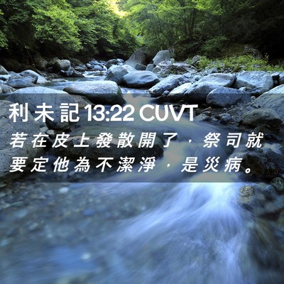 Picture 02 - 利 未 記 13:22 CUVT - 若 在 皮 上 發 散 開 了 ， 祭 司 就 - Bible Verse Picture