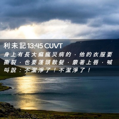 Picture 02 - 利 未 記 13:45 CUVT - 身 上 有 長 大 痲 瘋 災 病 的 ， 他 - Bible Verse Picture