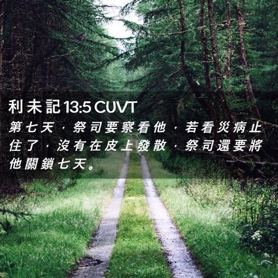 Picture 02 - 利 未 記 13:5 CUVT - 第 七 天 ， 祭 司 要 察 看 他 ， 若 - Bible Verse Picture