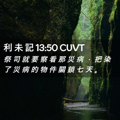 Picture 02 - 利 未 記 13:50 CUVT - 祭 司 就 要 察 看 那 災 病 ， 把 染 - Bible Verse Picture