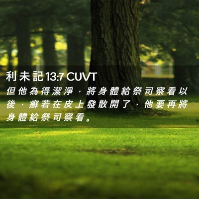 Picture 02 - 利 未 記 13:7 CUVT - 但 他 為 得 潔 淨 ， 將 身 體 給 祭 - Bible Verse Picture