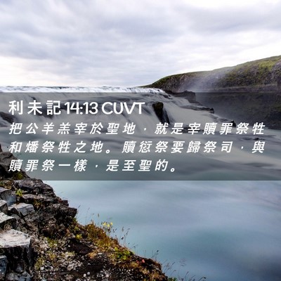 Picture 02 - 利 未 記 14:13 CUVT - 把 公 羊 羔 宰 於 聖 地 ， 就 是 宰 - Bible Verse Picture