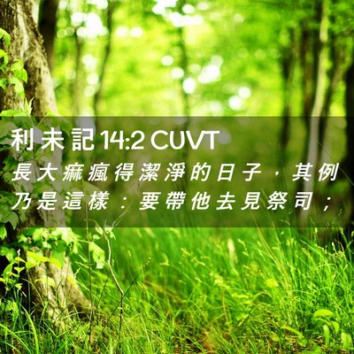 Picture 02 - 利 未 記 14:2 CUVT - 長 大 痲 瘋 得 潔 淨 的 日 子 ， 其 - Bible Verse Picture