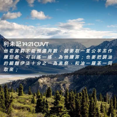 Picture 02 - 利 未 記 14:21 CUVT - 他 若 貧 窮 不 能 預 備 夠 數 ， 就 - Bible Verse Picture