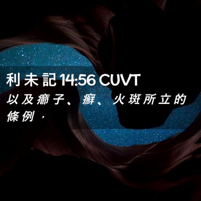 Picture 02 - 利 未 記 14:56 CUVT - 以 及 癤 子 、 癬 、 火 斑 所 立 的 - Bible Verse Picture
