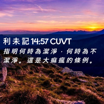 Picture 02 - 利 未 記 14:57 CUVT - 指 明 何 時 為 潔 淨 ， 何 時 為 不 - Bible Verse Picture