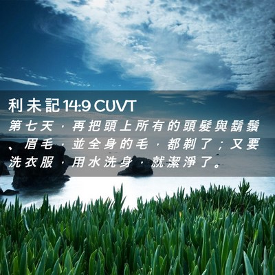 Picture 02 - 利 未 記 14:9 CUVT - 第 七 天 ， 再 把 頭 上 所 有 的 頭 - Bible Verse Picture