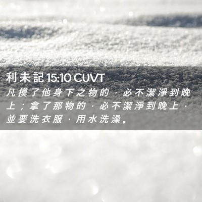 Picture 02 - 利 未 記 15:10 CUVT - 凡 摸 了 他 身 下 之 物 的 ， 必 不 - Bible Verse Picture