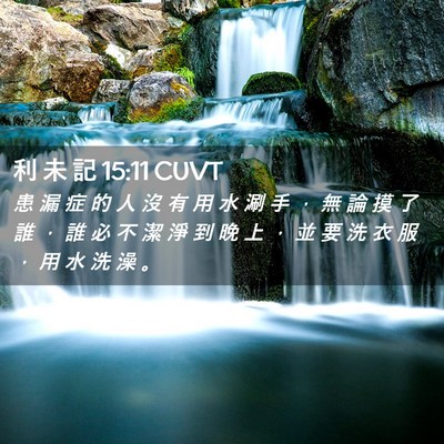 Picture 02 - 利 未 記 15:11 CUVT - 患 漏 症 的 人 沒 有 用 水 涮 手 ， - Bible Verse Picture