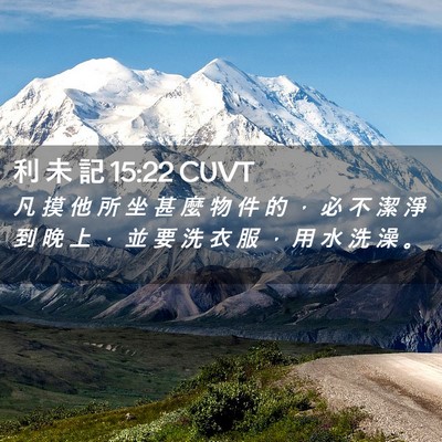 Picture 02 - 利 未 記 15:22 CUVT - 凡 摸 他 所 坐 甚 麼 物 件 的 ， 必 - Bible Verse Picture