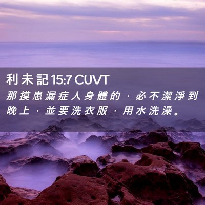 Picture 02 - 利 未 記 15:7 CUVT - 那 摸 患 漏 症 人 身 體 的 ， 必 不 - Bible Verse Picture