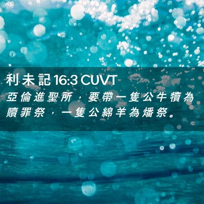Picture 02 - 利 未 記 16:3 CUVT - 亞 倫 進 聖 所 ， 要 帶 一 隻 公 牛 - Bible Verse Picture