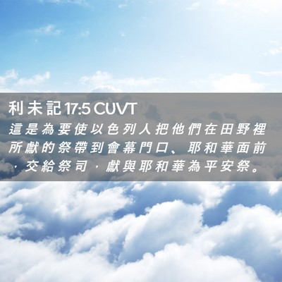 Picture 02 - 利 未 記 17:5 CUVT - 這 是 為 要 使 以 色 列 人 把 他 們 - Bible Verse Picture